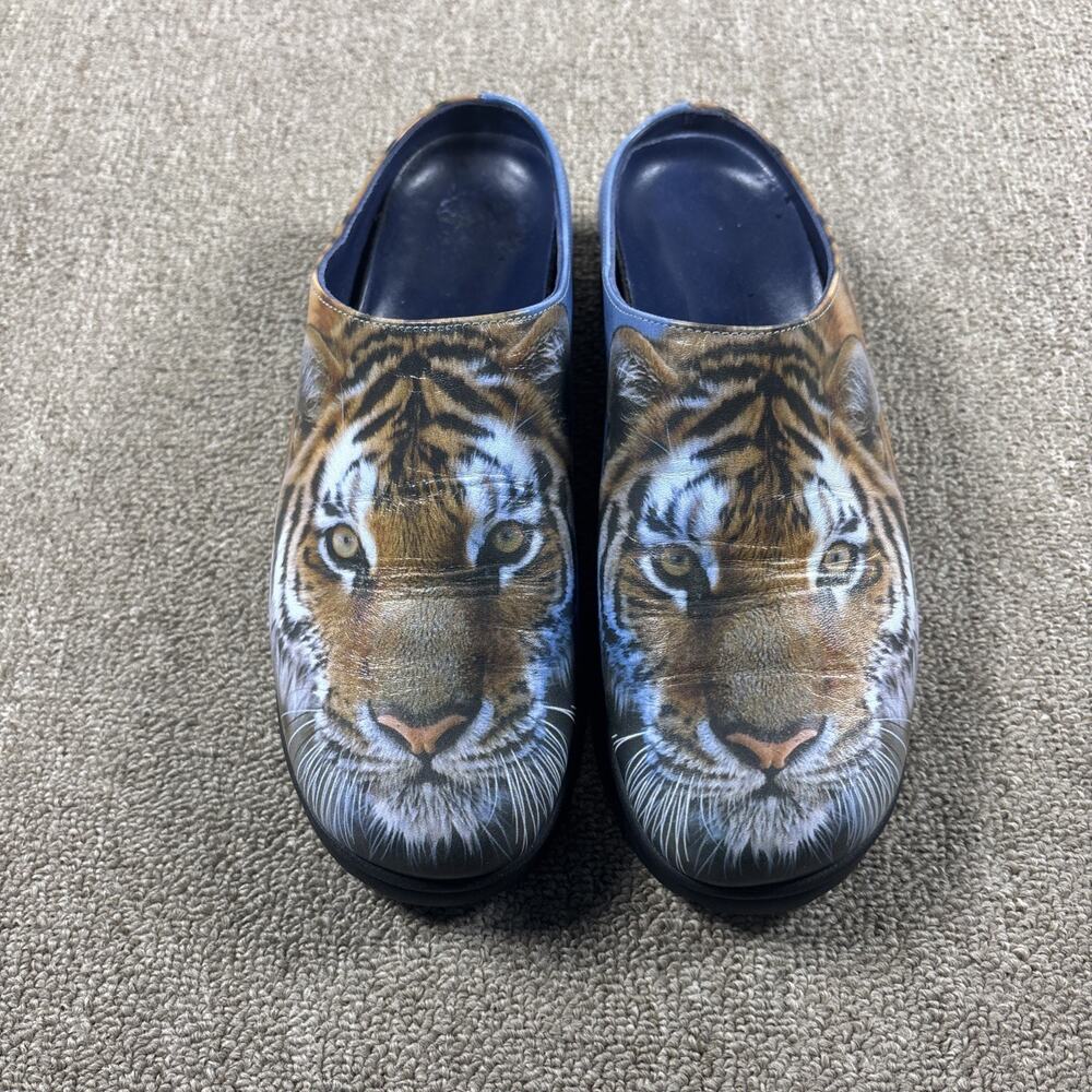 Vintage ICON Shoes Tiger Clogs Artist Design Size 5 With Box Barely Worn USA